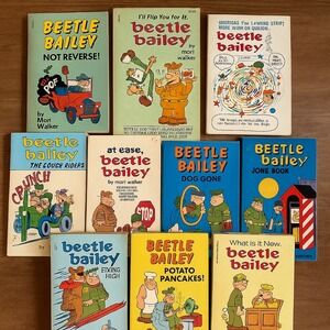 Vintage Beetle Bailey Comic Paperback Lot (10 Books) Mort Walker‎ 60s–70s Humor